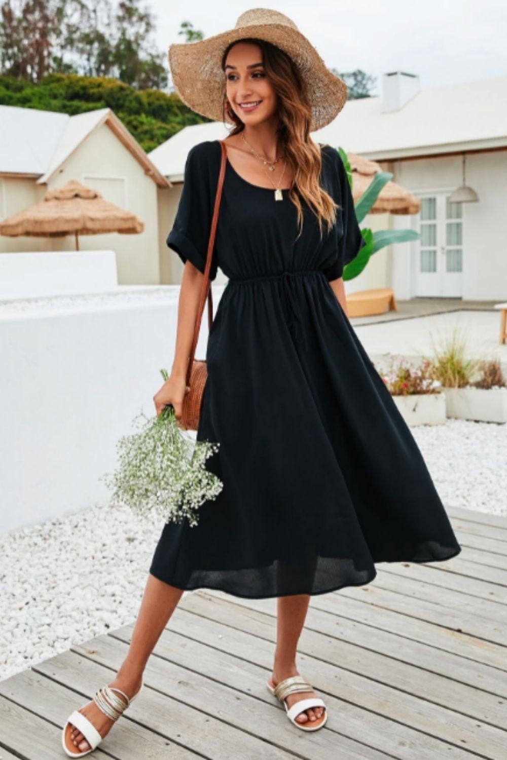 Square Neck Black Dress – Styched Fashion