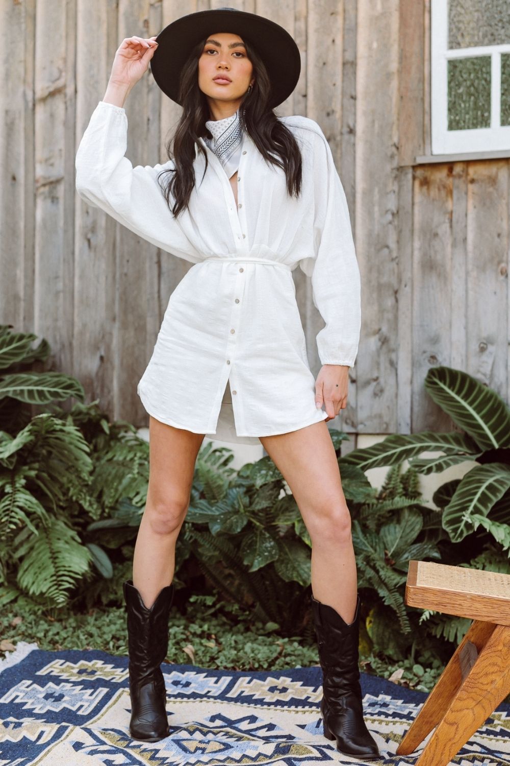 Shirt Dress In White – Styched Fashion