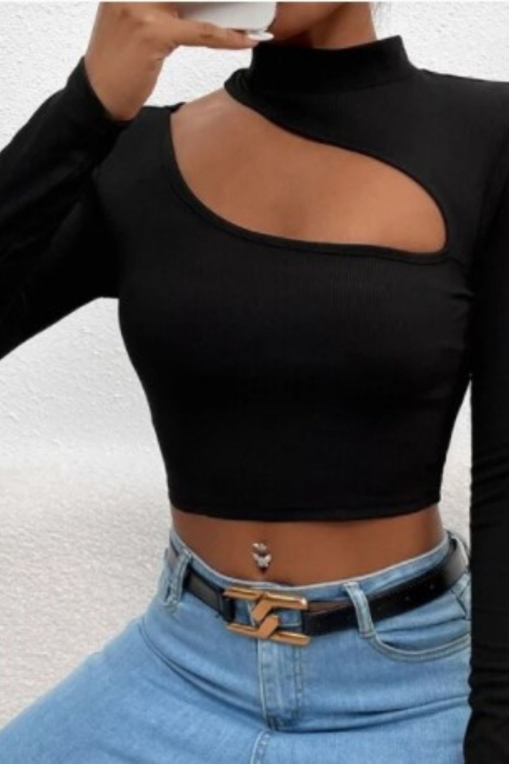 Styched Basic Cut Out Black Crop Top – Styched Fashion