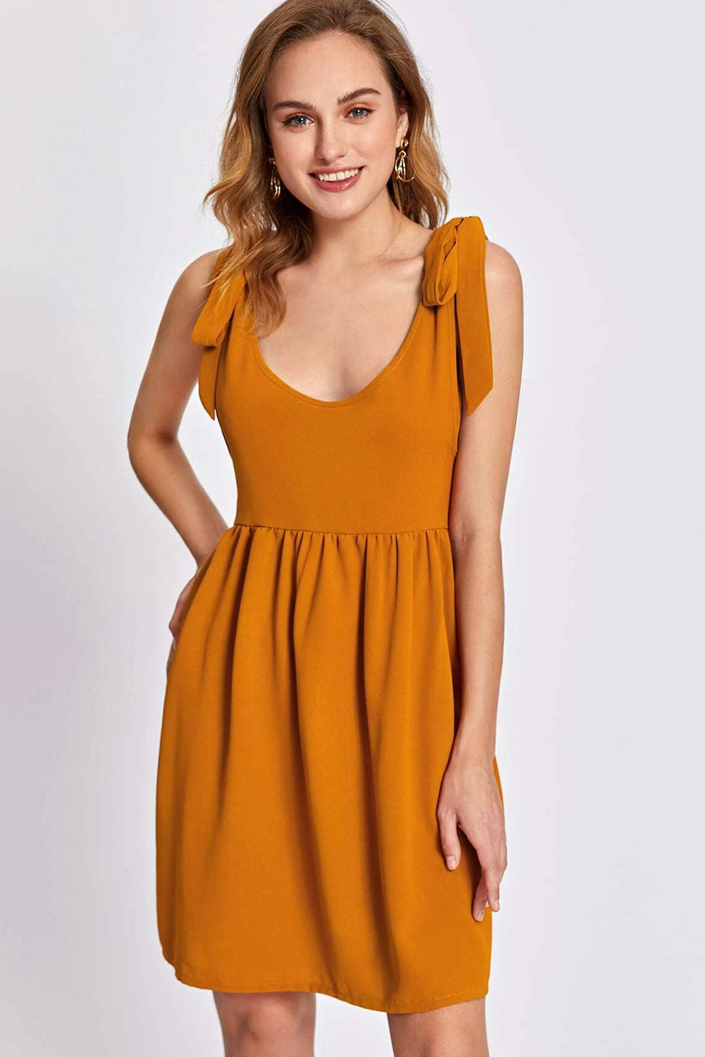 Knotted Shoulder Dress – Styched Fashion