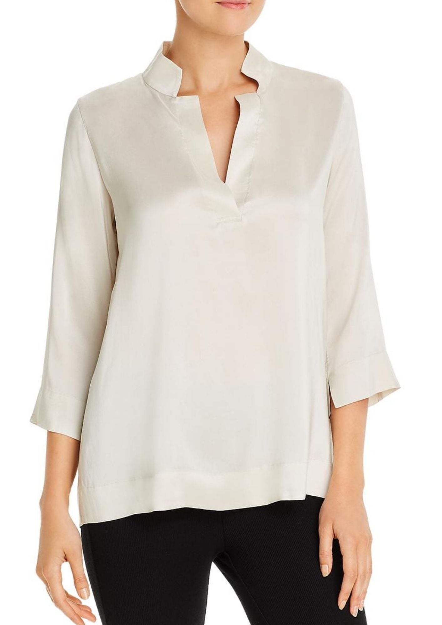 Stand Collar White Top – Styched Fashion