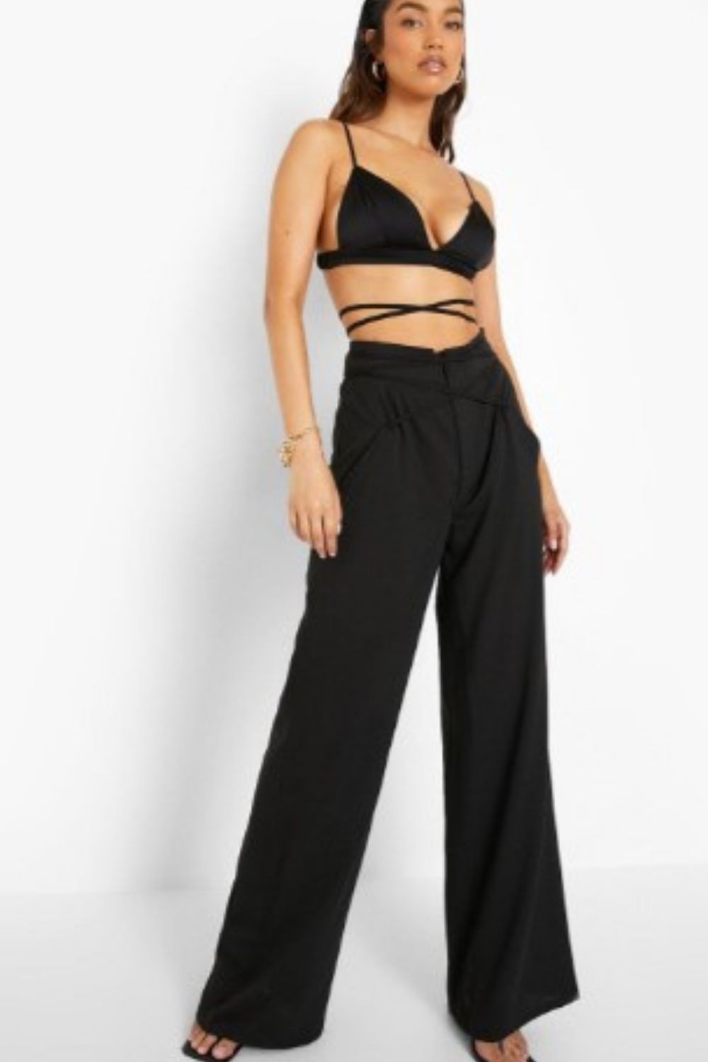 Tie-Up Black Trouser – Styched Fashion