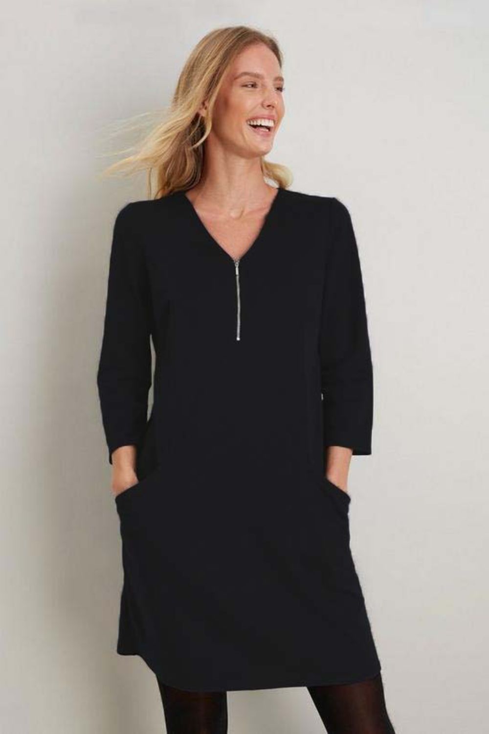 Black shift clearance dress v neck