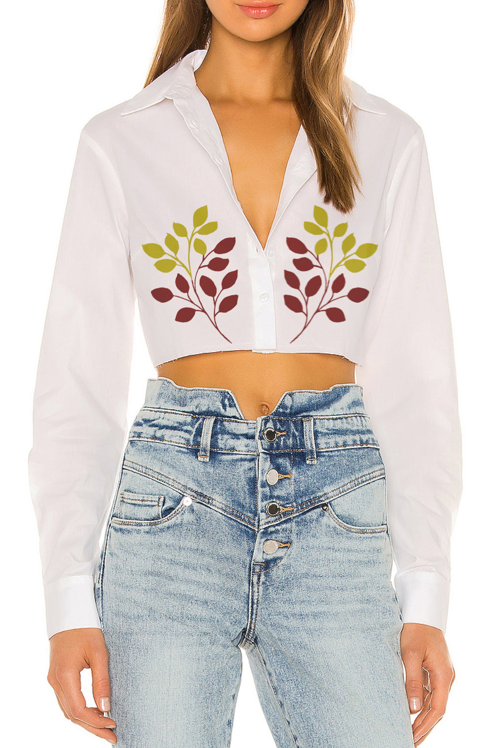 Form fitted crop top white