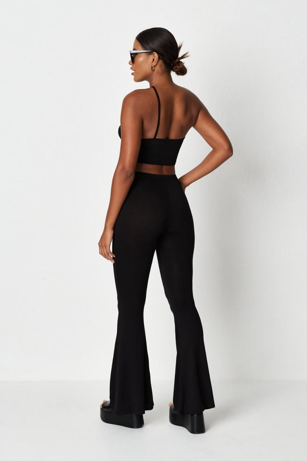 Black One Shoulder Crop Top