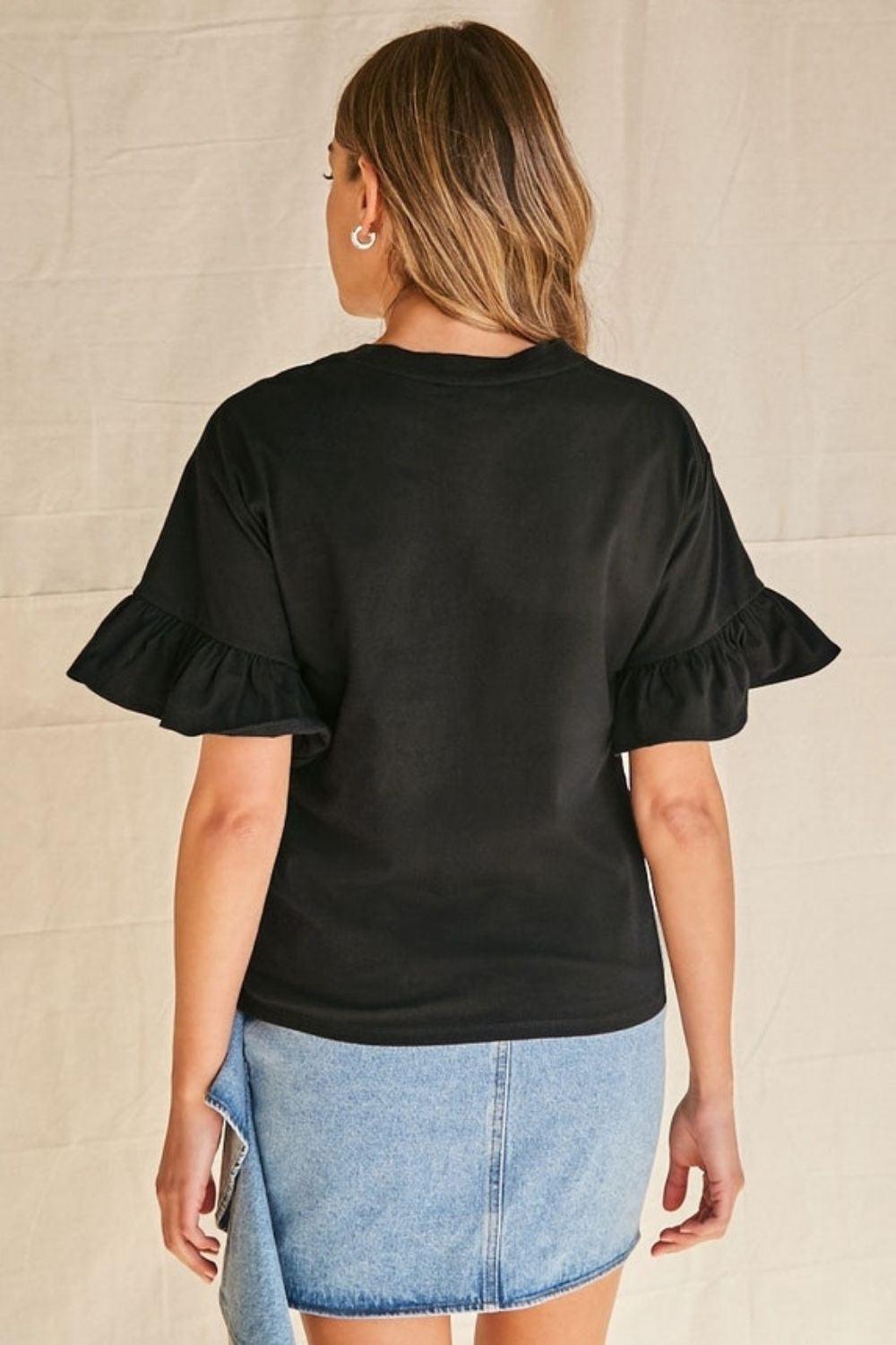 Flounce Cuff Boxy Tee