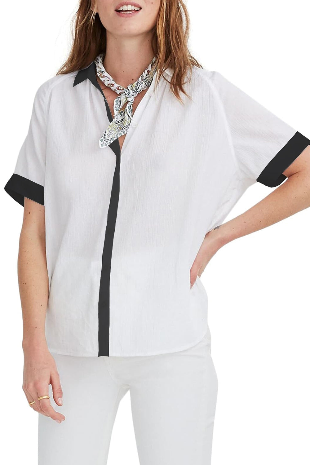 Nance Casual White Top