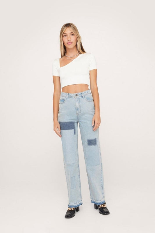 Slinky Cut Out Asymmetric
Crop Top