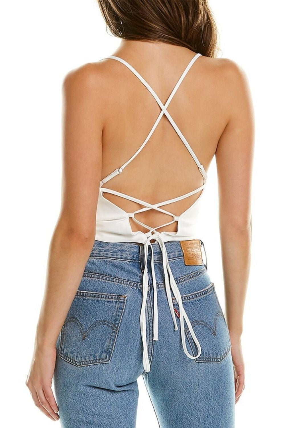 White Spaghetti Criss Cross Top