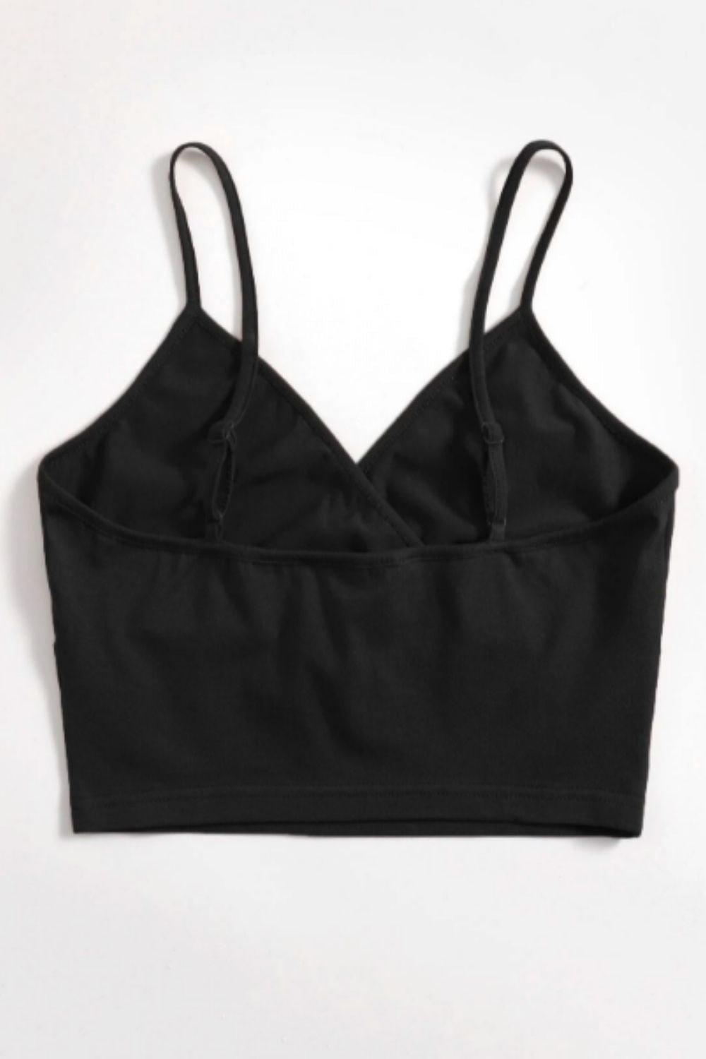 Wrap Neck Crop Top Black