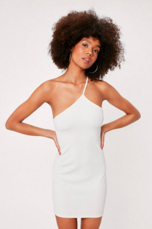 Split Hem Mini Dress White – Styched Fashion