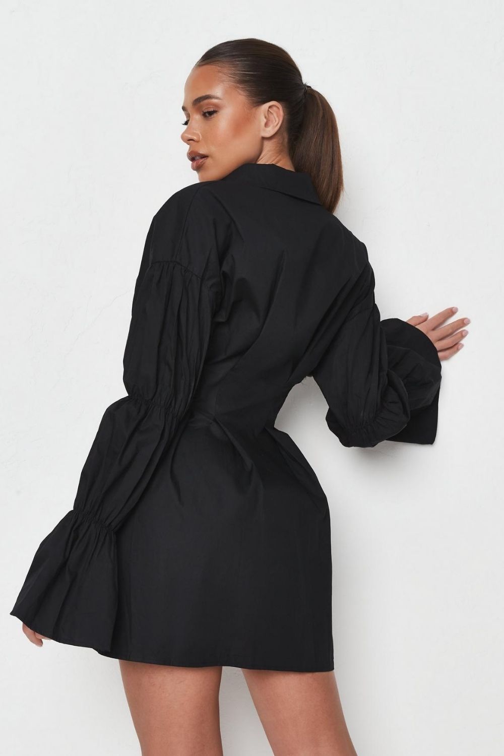 Black Flared Hem Sleeves Mini Dress – Styched Fashion