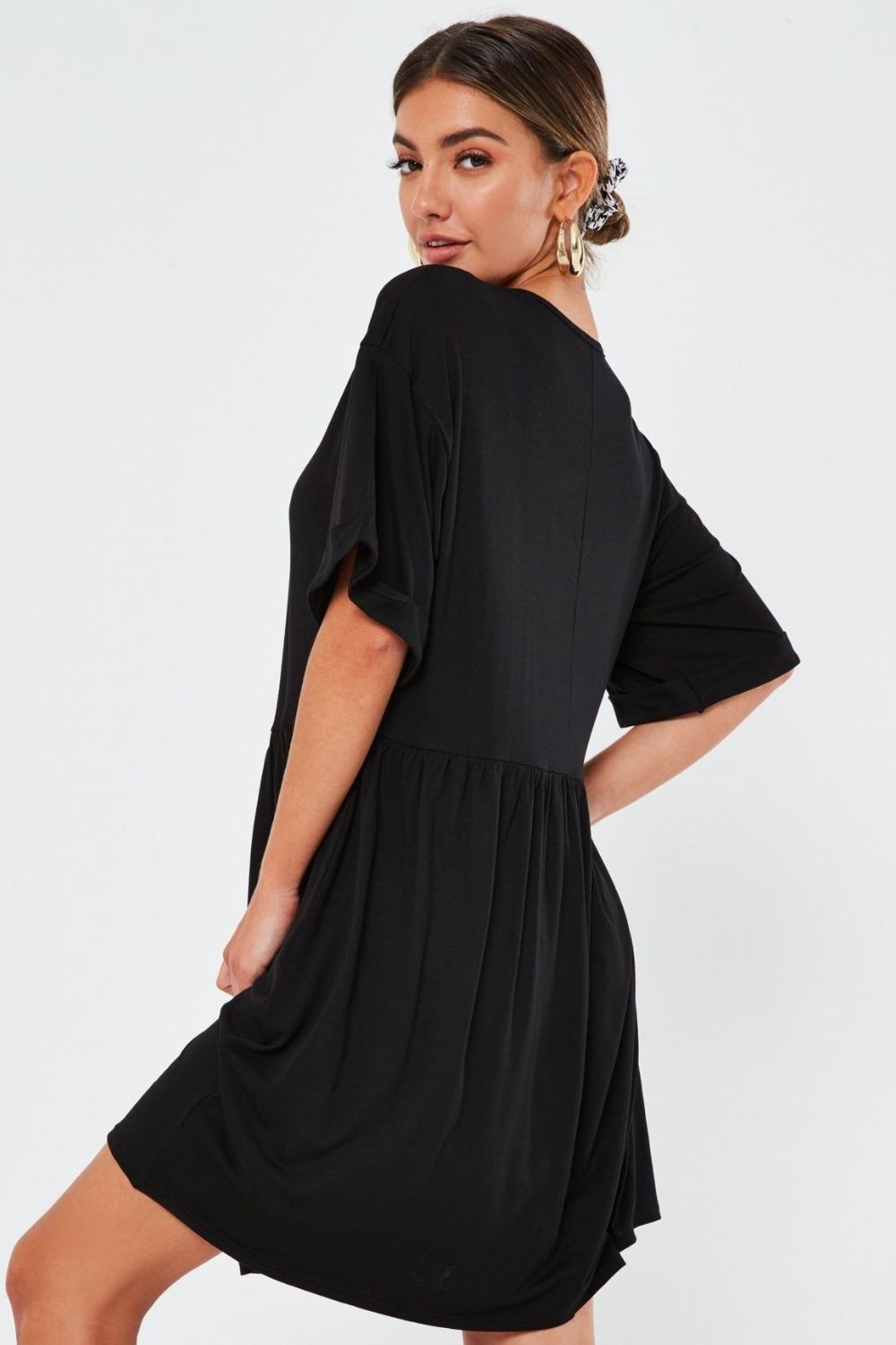 Mid Length Fit and Flare Bardot Dress with Dipped Hem. Chelmsford -  Catherines of Partick