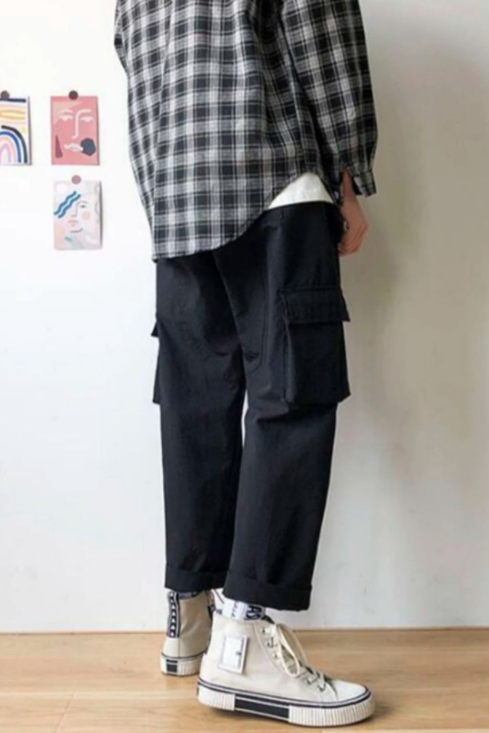 www.Nuroco.com - Winter harajuku high waist cargo pants women elastic harem  pants zipper punk hip