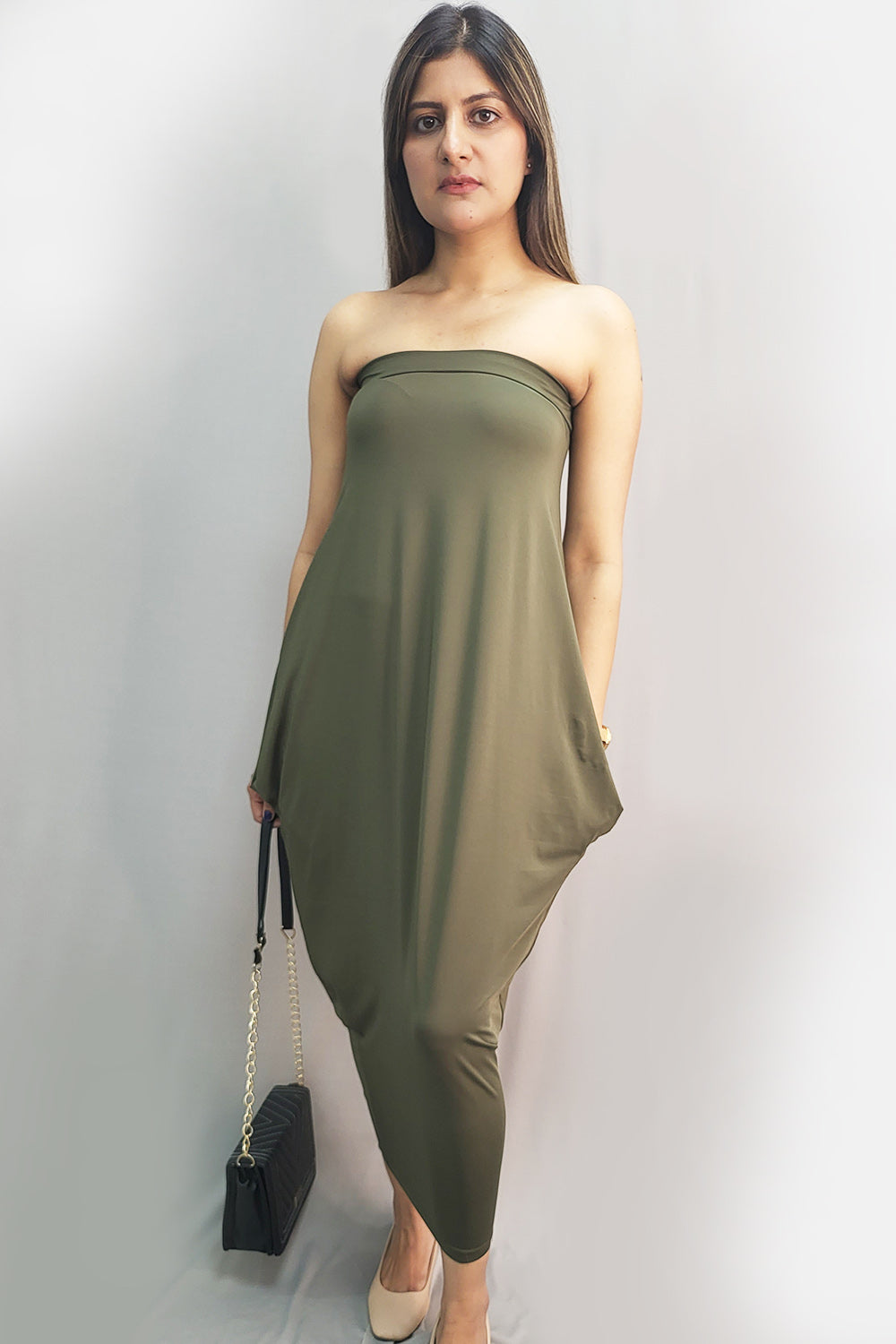 Olive Green Transformable Tube Dress – Styched Fashion