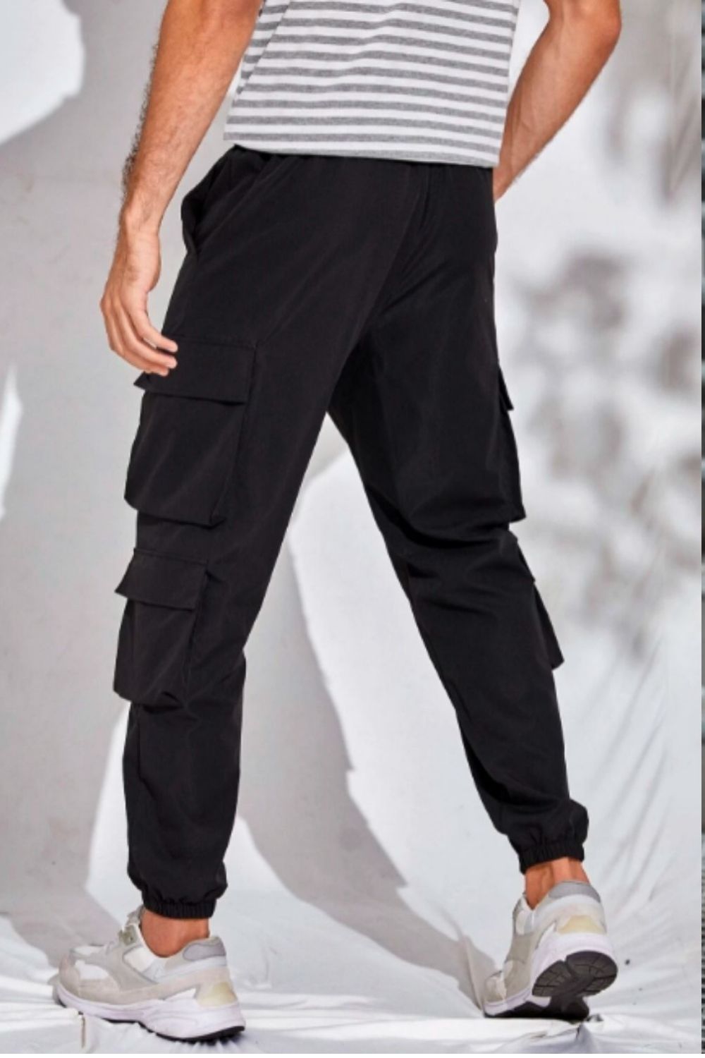 Drawstring Waist Slant Pocket Solid Trousers – Styched Fashion