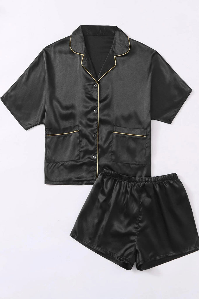 Dual pocket satin PJ set – Styched Fashion