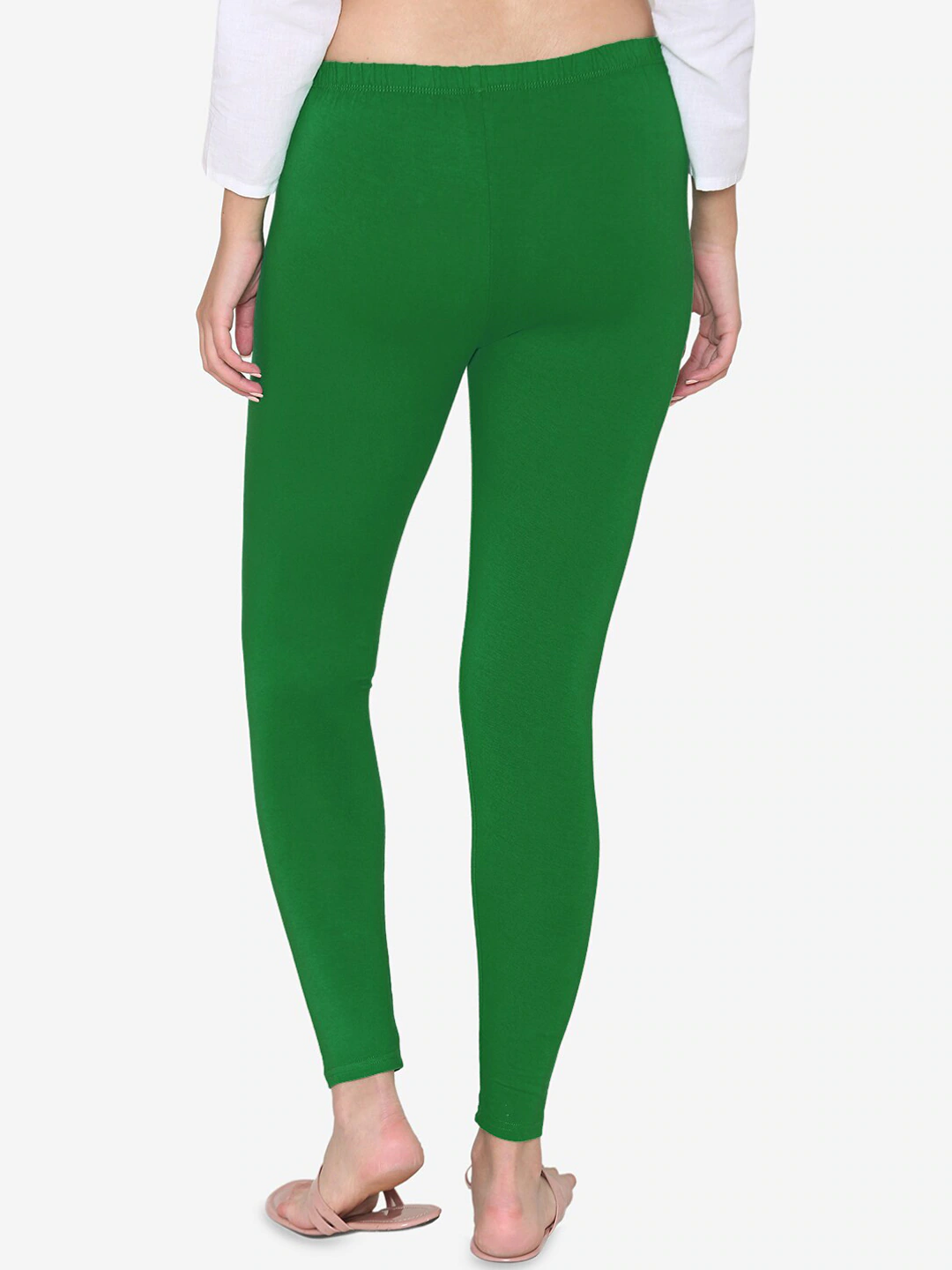 Buy Go Colors Women Green Solid Churidar Length Leggings - Leggings for  Women 816068 | Myntra