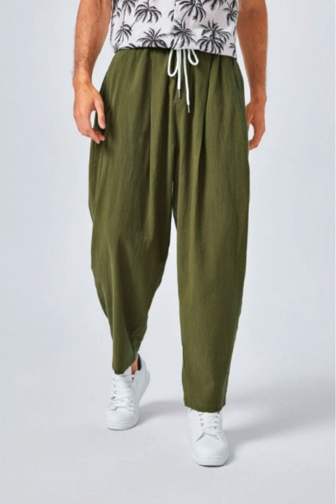 Unisex Mens and Womens Cotton Aladdin Harem Pajama Pants Size Free Size