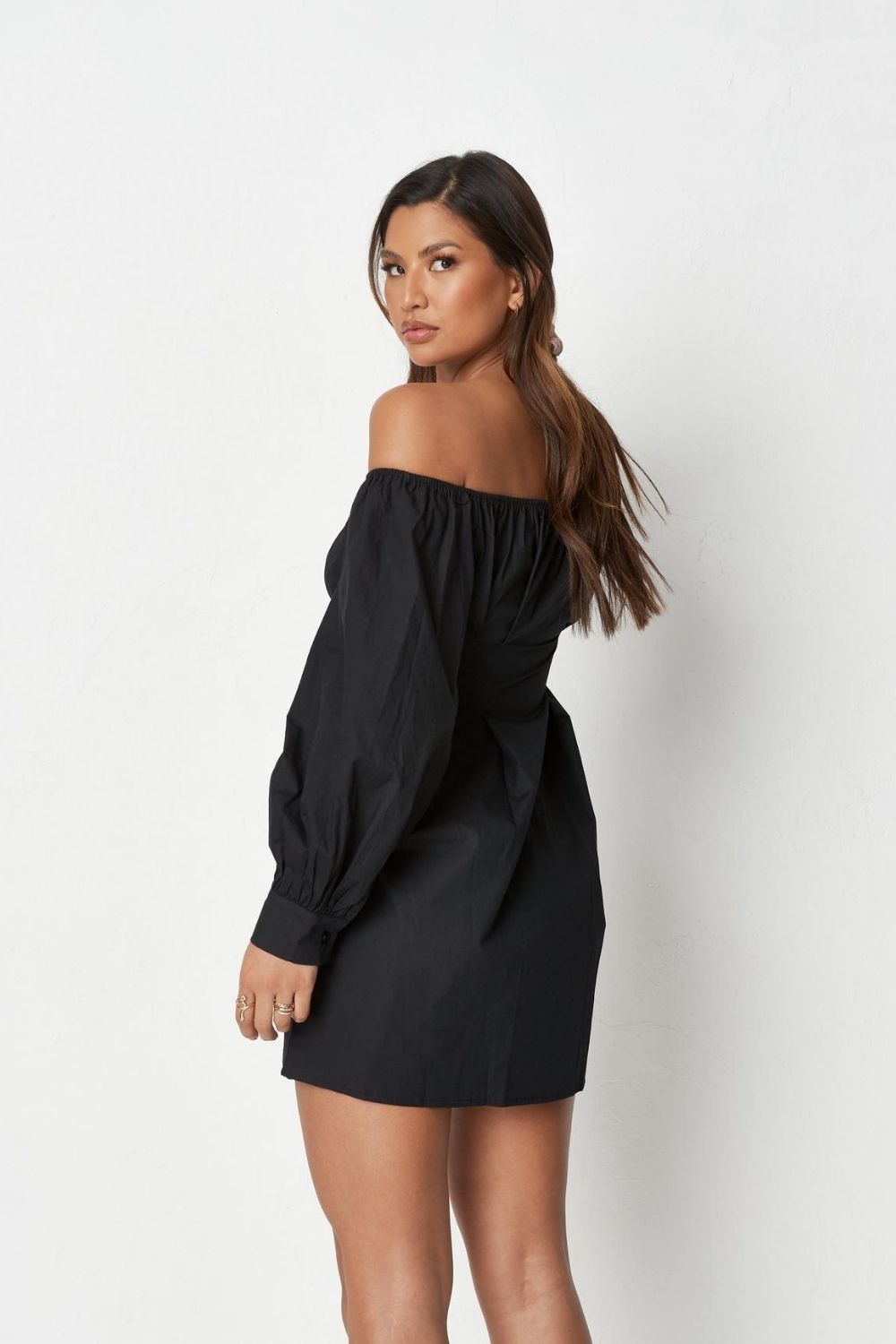 Terese Off Shoulder Knit Maxi Dress - Black - MESHKI U.S