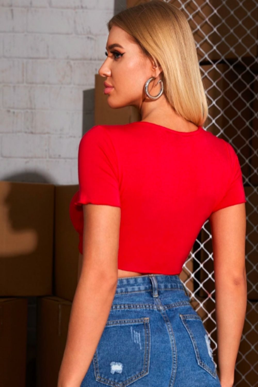 Form fitted crop top red – Styched Fashion