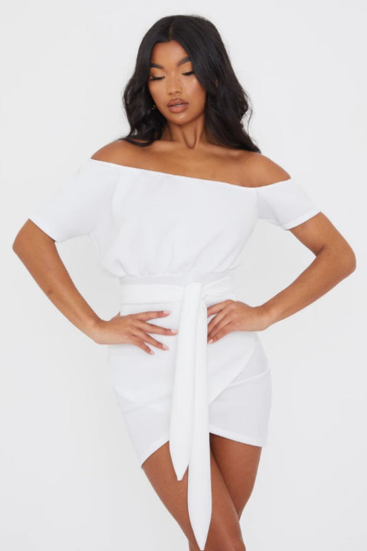 Short Off Shoulder Mini White