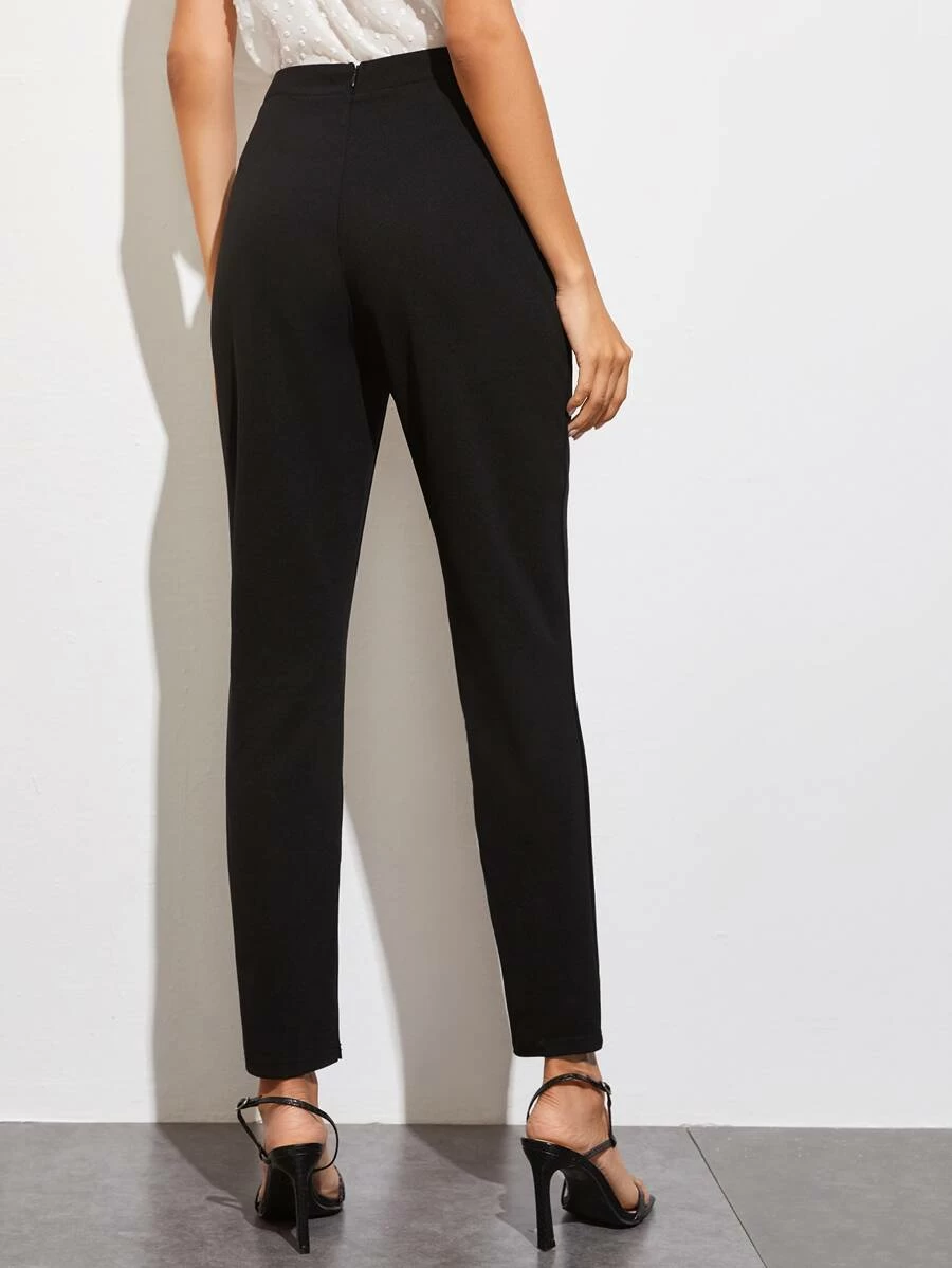 Buy online Black Solid Flat Front Trouser from bottom wear for Women by  Smarty Pants for ₹739 at 54% off | 2024 Limeroad.com