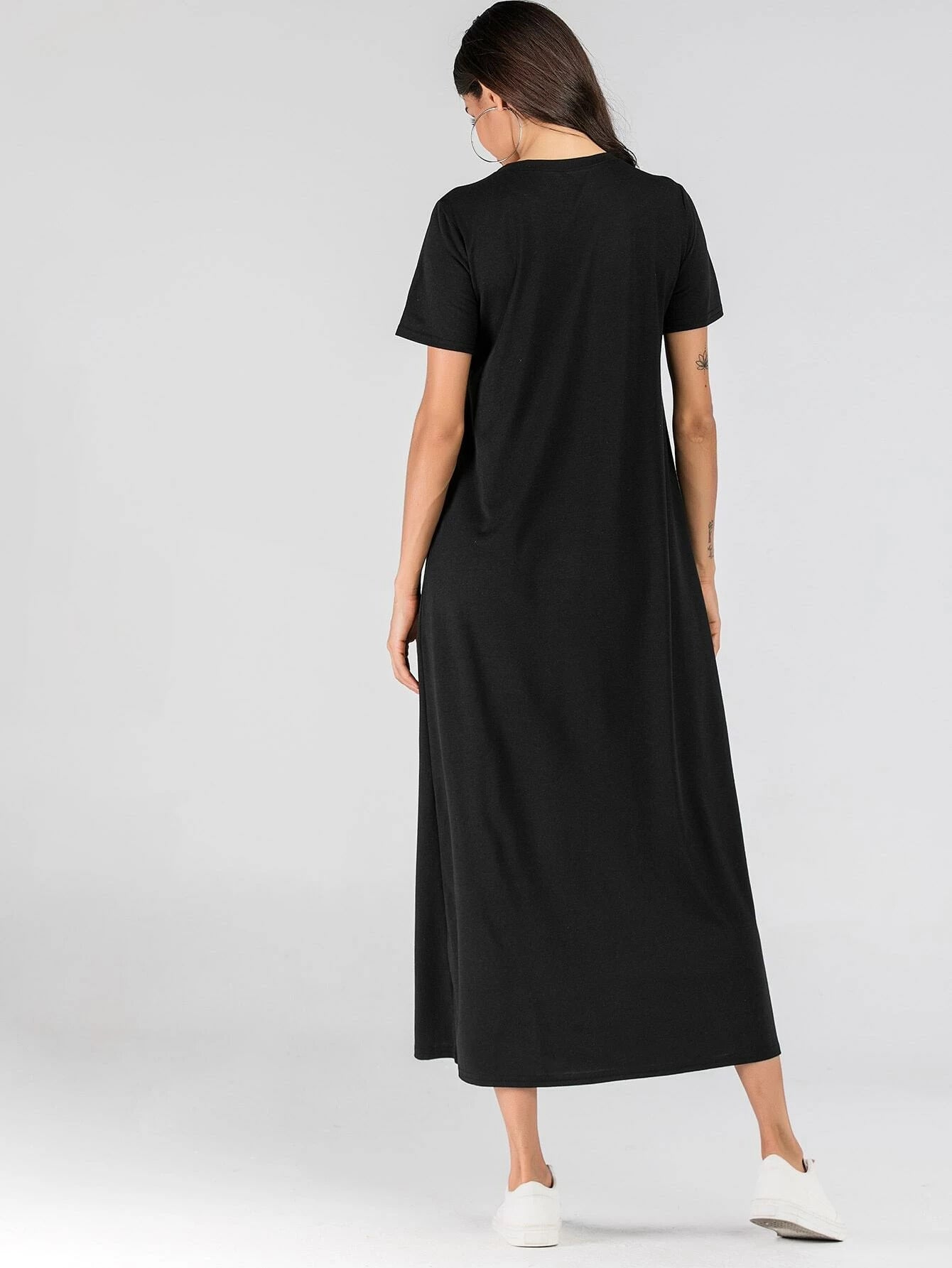 ASOS DESIGN long sleeve maxi t-shirt dress in khaki | ASOS