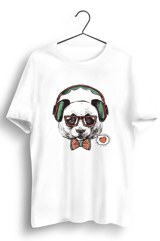 Music Bear Graphic Printed White Tshirt – Styched Fashion