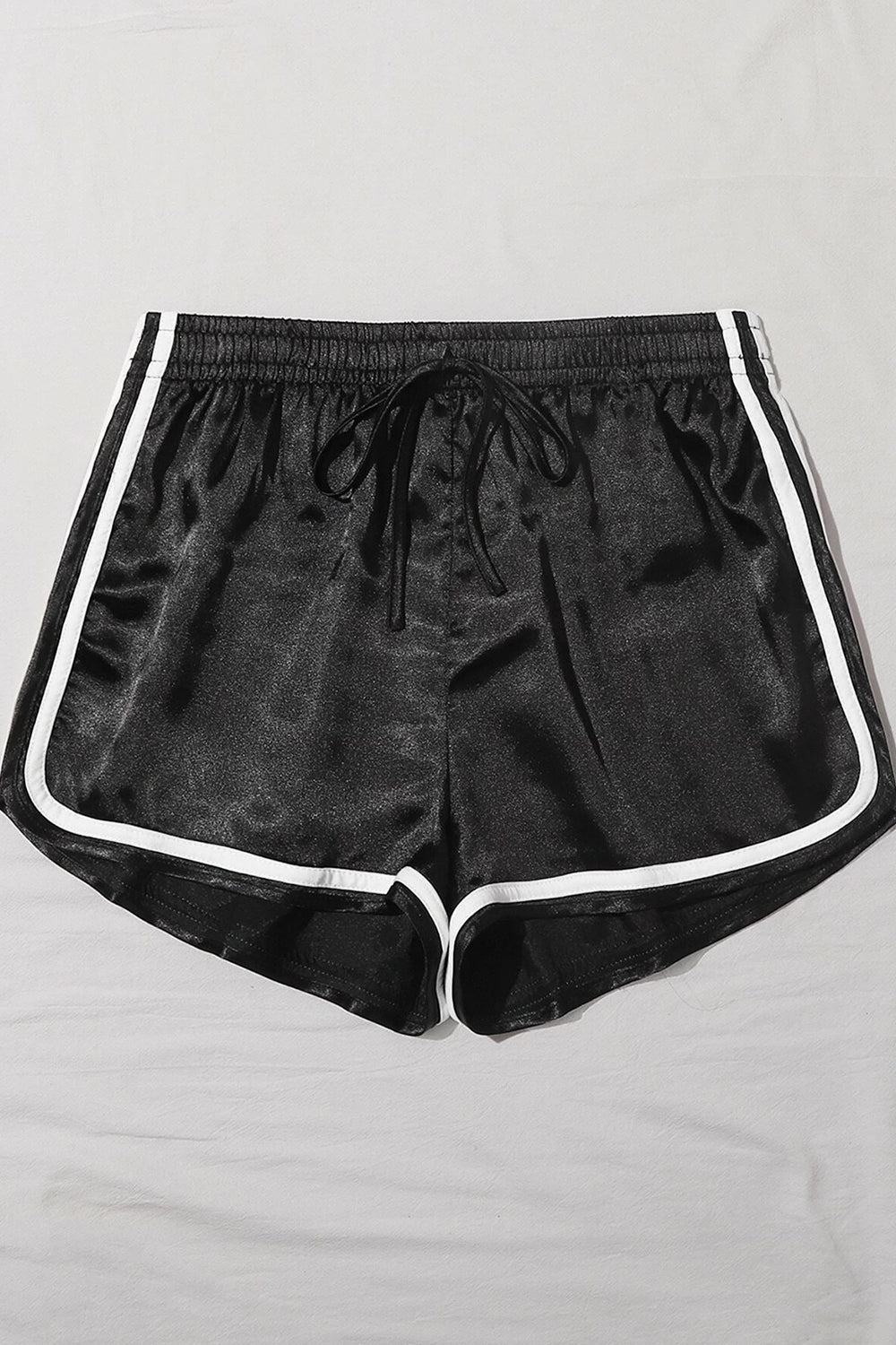 Satin Black Dolphin Shorts Styched Fashion